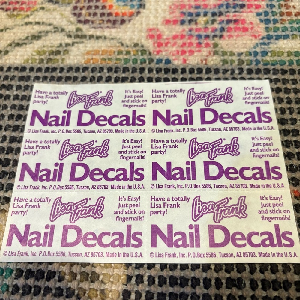 Lisa Frank Vintage 90’s Nail Sticker Decals Sheet Dolphins Unicorns Flamingos 6p - Picture 5 of 5